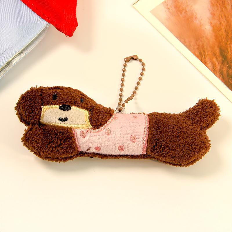 Süßer Dackel Plüsch Schlüsselanhänger Weiche Flauschige Cartoon Würstchenhund Puppe Anhänger Taschendekoration Geschenk für Mädchen Jungen