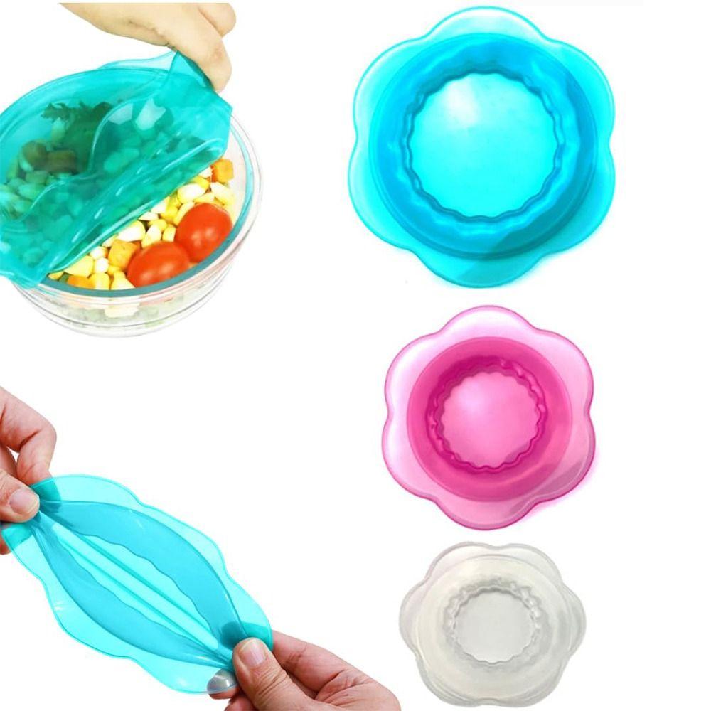1/3Pcs Food Grade Microwave Food Cover Silicone Reusable Elastic Bowl Covers Refrigerator Accessories Durable