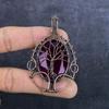 Pink Rubillite Handmade Copper Wire Wrap Jewelry Pendant 2.64" L5r18
