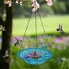 Hanging Outdoor Bird Bath Fountain Solar Powered Fountain Attracts Birds Squirrels  Large Capacity Garden Feeder