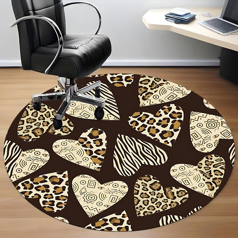 1pc Heart Patterns Office Round Rug, Non-slip, Soft and Durable Office Rug for Interior Decoration, Perfect for Office,Decoration Yy260204039