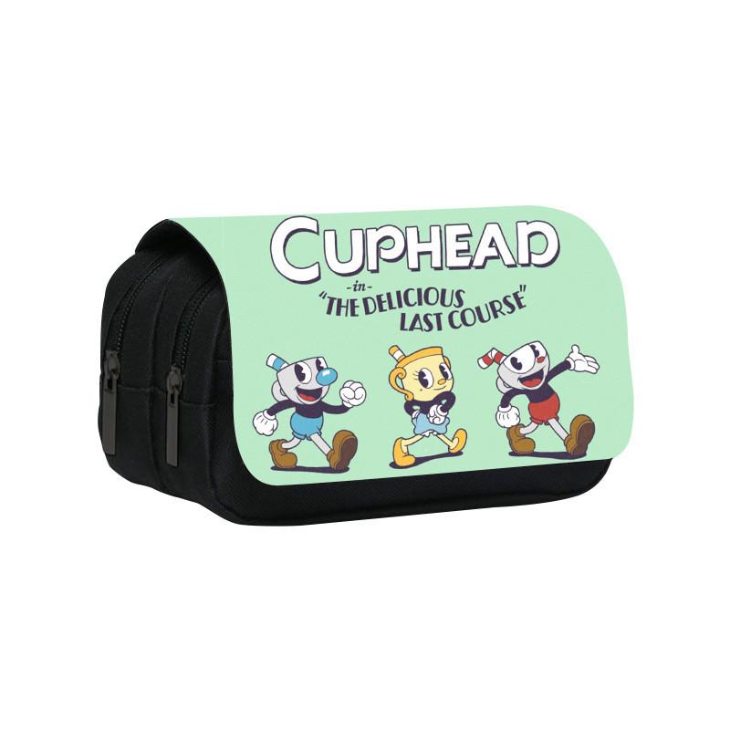 Cuphead Themed Travel Pencil Bag With Durable Polyester Material For Teens And Kids