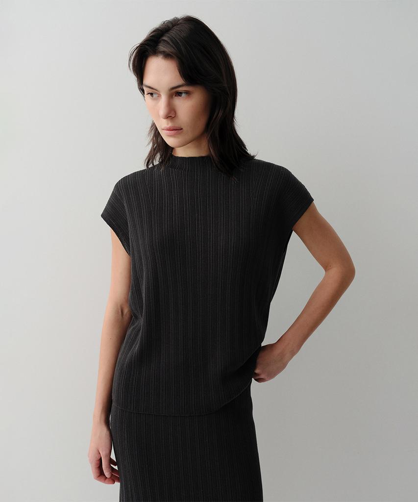 Ia Moi Pleats Knit Top (Black)