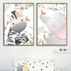 Cute Giraffe Elephant Lion Zebra Jungle Animals Wall Art Canvas Painting Nordic Posters and Prints Pictures for Kids Room Decor