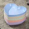 10Set of romantic heart-shaped plates, thick, durable, and reusable, suitable for cakes, donuts, chips, small breads, and afternoon tea snacks.
