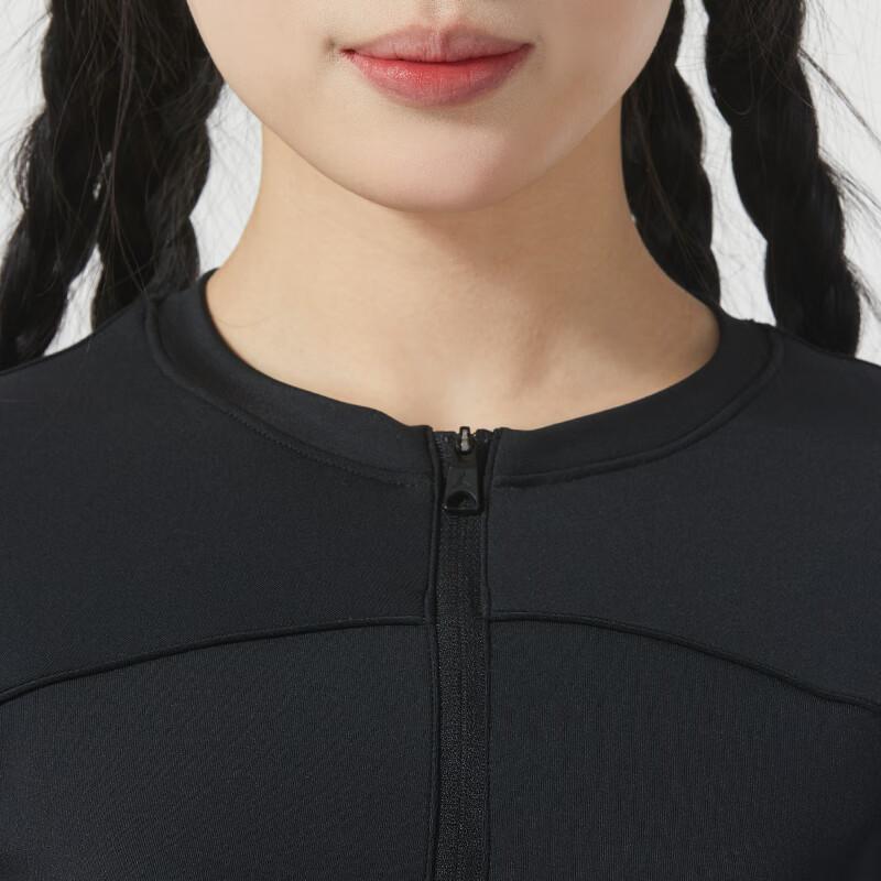 Nike Solid Color Round Neck Casual Breathable Long Sleeve T-Shirt Women Tops Black FN5114-010