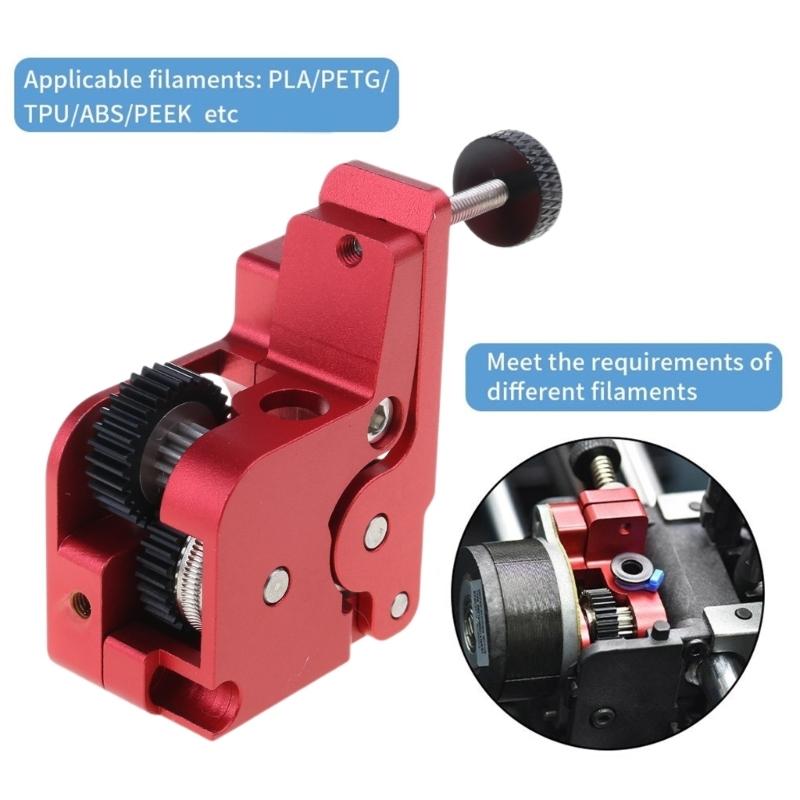 Metal Extruder for 3D Printer, Strong Two Gear Feed for ABS PETG Widely Filaments Compatibility