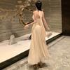 French Neck, Waist and Thin Seaside Vacation Dress, Sexy Halter, Pure Desire, Long and Advanced Waist Pinching Skirt