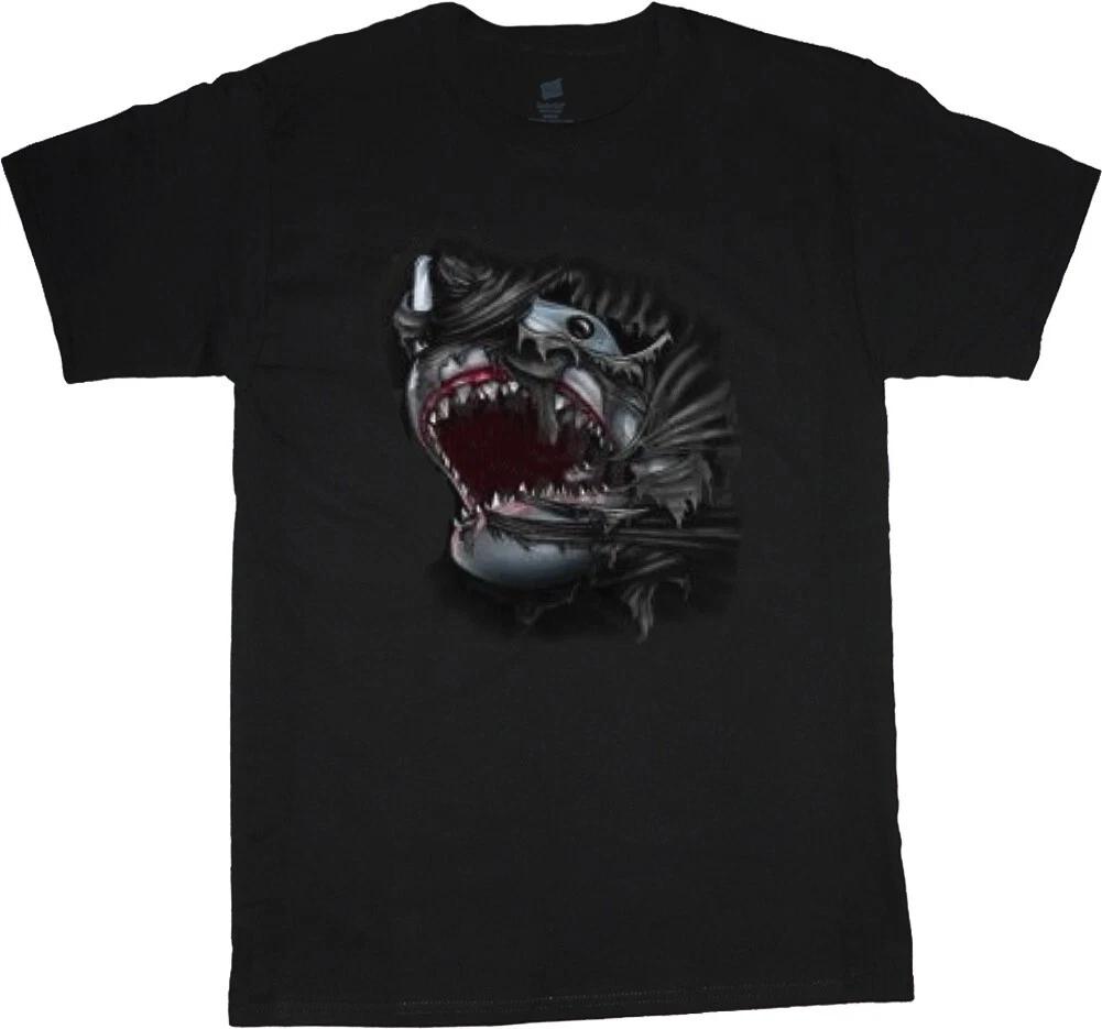 Shark Attack T-shirt Mens Funny Shirts Graphic Tees Sharks Shark Theme Cothing XS