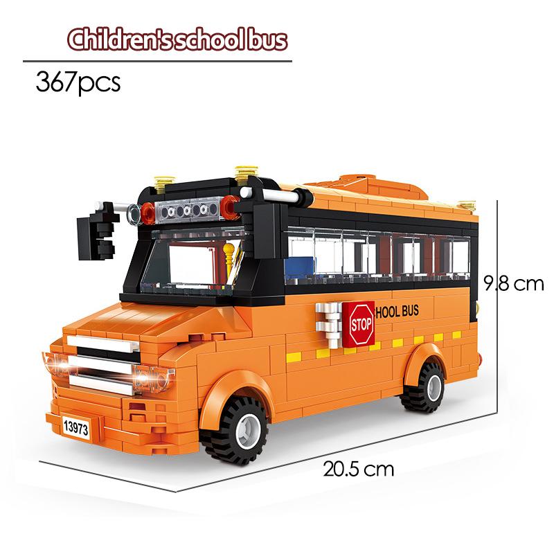 

Городской лондонский автобус Кирпичный двухэтажный школьный автобус Модель Транспортного средства Автомобиль для Детей Игрушки Подарки Технические Строительные Блоки