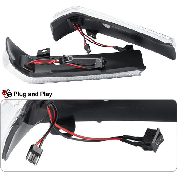 LED Side Mirror Marker Lights for 2015-2022 Ram ProMaster City SLT Tradesman Base Dynamic Amber LED Turn Signal Lamps Clear Lens Left Right Ourside