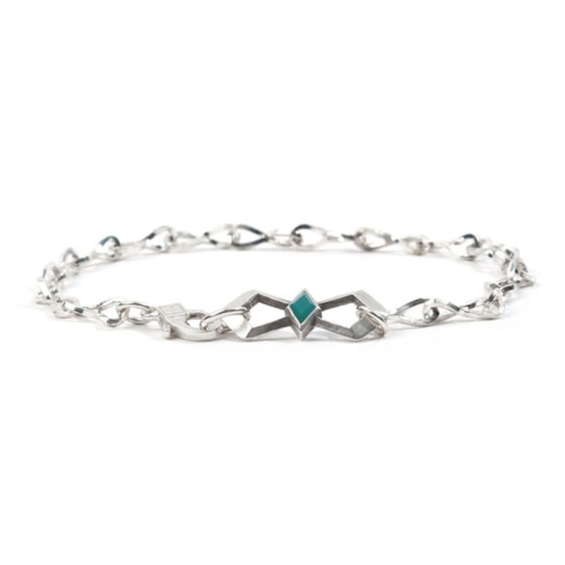 SEWNSWEN silver ORIENTAL CHRYSOPRASE GEMSTONE BRACELET