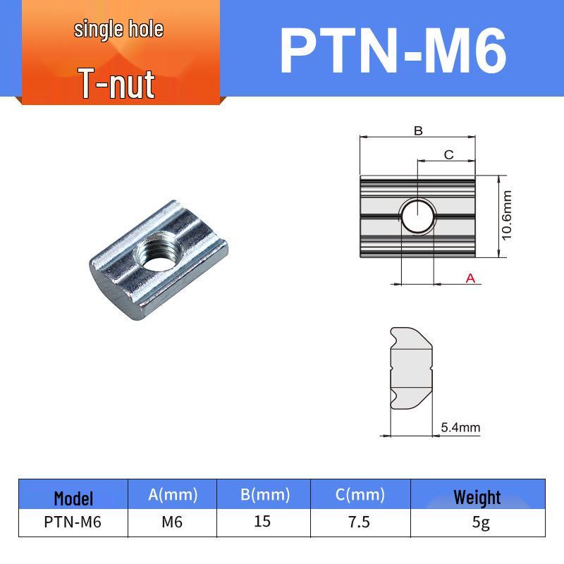 Aluminiumprofil-Verbindungsblock L-Block M4/M5 Einzel-/Doppelbohrungs-Mutter für Roboterarm-Zubehör (PEP2525, 1818)