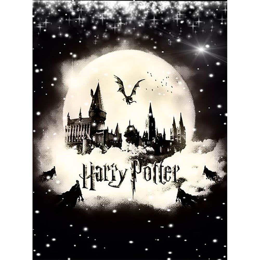 Handmade DIY Harry Potter Round Diamond Painting Kit Magician Cross Embroidered Deer Eagle Lion Diamond Mosaic Decoration