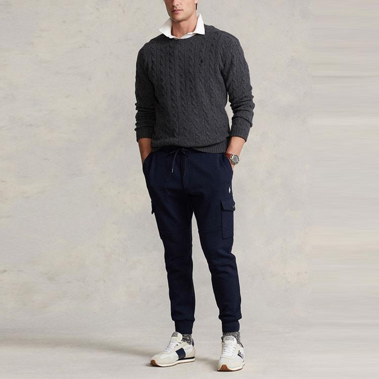 Polo Ralph Lauren SS22 Double-Sided Solid Color Jogger Knit Pants Men Bottoms Navy-Blue MNPOPNT14A20055-410