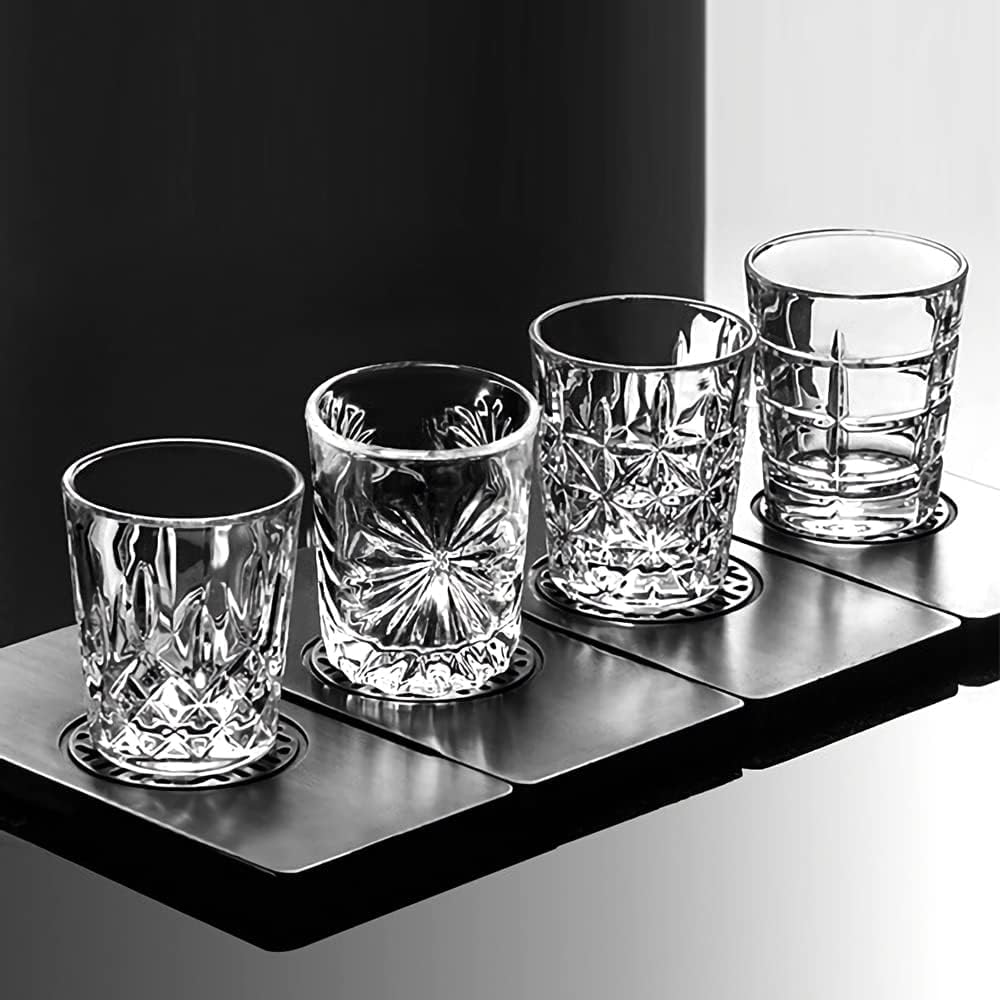 Pure Semi Shot Glasses, 50ml, Set of 4 / PURE SEMI GLASS Clear Glass Glasses, Espresso Glasses, Shochu Glasses, Whiskey, Brandy