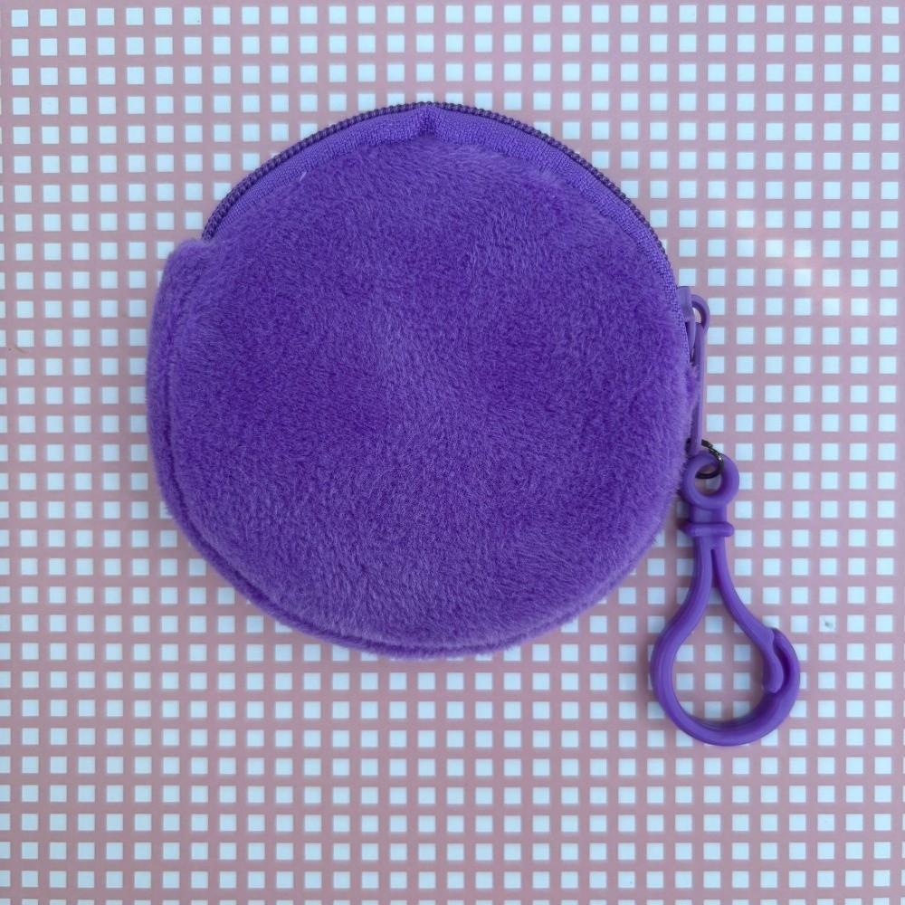 Round Shape ID Card Bag Solid Color Keychain Wallet Fashion Coin Purse  Gift