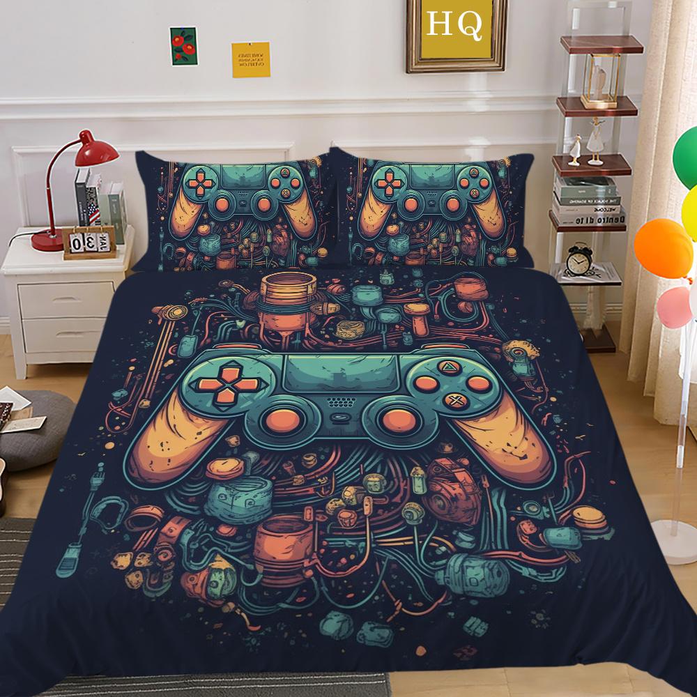 Capa de Edredom Estilo Jogo para Meninos Colchas para Casa Conjunto de Roupa de Cama Tamanho Queen Capa de Roupa de Cama da Moda Ternos de Roupa de Cama para Adolescentes