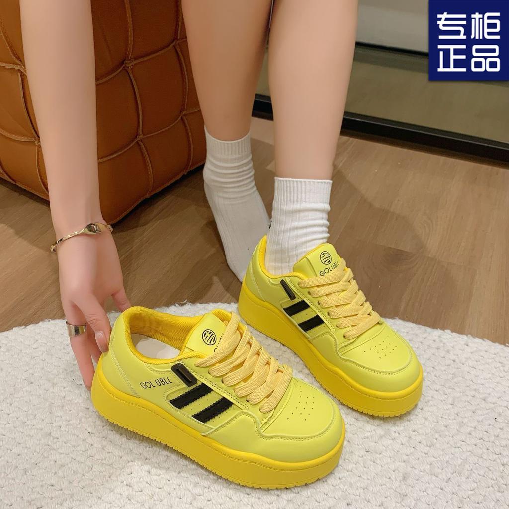 Board Shoes Women's New Spring and Autumn Dopamine Platform Heightening Sports and Leisure Shoes Ins Shoes