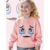 Kids Crewneck Sweatshirt, Cute Smiley Crying Face Tear Drop Graphic Print