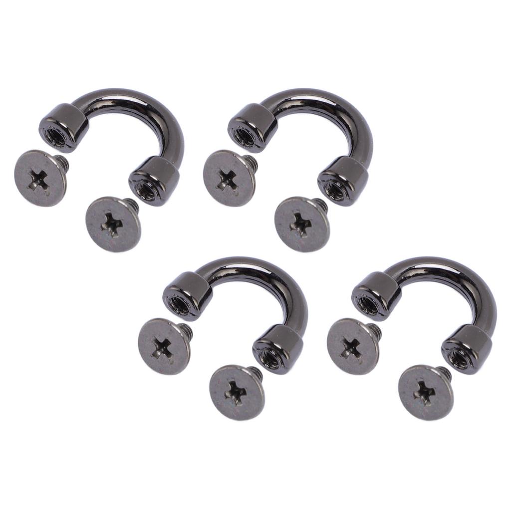 14 Sets D Ring Connector Buckle 11x9x3mm Silver Black Metal Arch Bridge Bag Connector Buckle with 5.