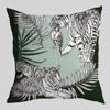 New Green Plant Tiger Pillowcase American Geometric Peach Leather Velvet Printed Home Pillow Sofa Bedside Cushion Cover