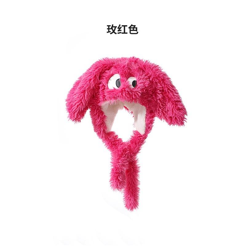 

Плюшевая шапка-щенок с большими глазами, женский осенне-зимний шарф-перчатки с капюшоном, мультяшный милый теплый набор из трех предметов M（56-58cm）