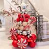 85-piece Christmas Balloon Set Candy Foil Balloons Red, Green and White Christmas and New Year Balloon Chains Bow Wreath Set