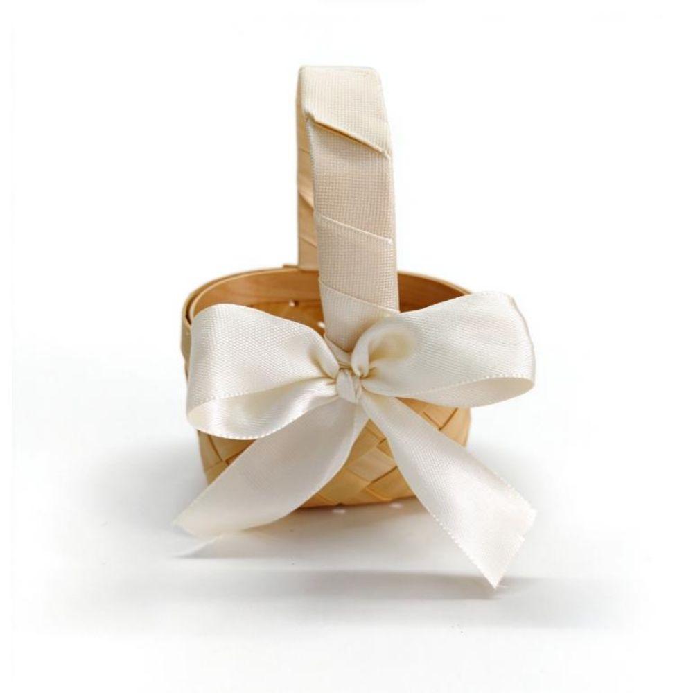 Mini Handwoven Basket with Handle Flower Basket For Home Wedding Decor