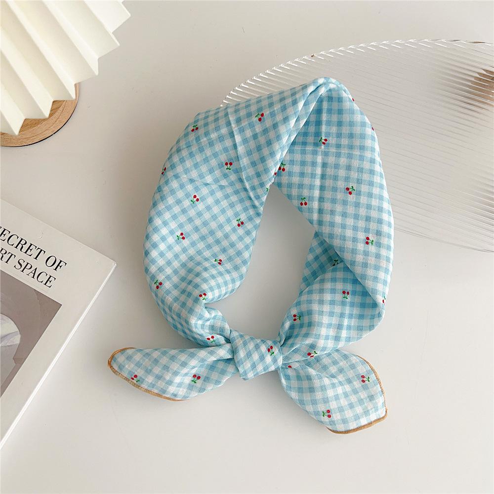 Cotton And Linen Small Square Scarf Silk Scarf Women'S Spring And Autumn New Style Artistic And Versatile Fashionable Temperament Headband Scarf