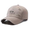 Fashionable Women's Spring and Autumn Letters Ripped Baseball Cap Outdoor Sports Men's Travel Casual Sun Hat Trendy Duckball Cap