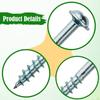 100x M4 25 Self Tapping Screws Wood Screw Sturdy Woodworking Oblique Hole for DIY Assembly