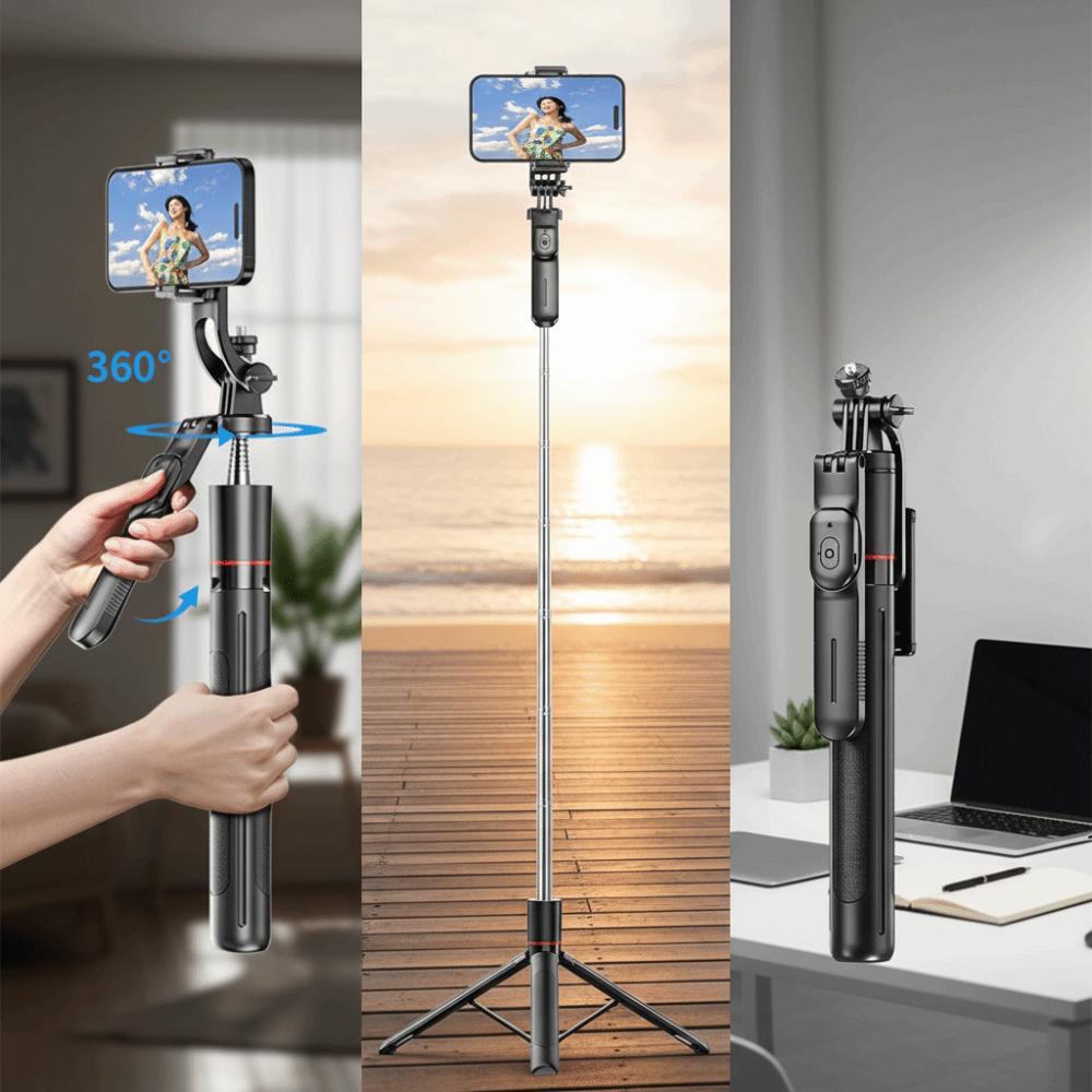 1.7m Bluetooth Selfie Stick 360° Rotating Selfie Stick Tripod  Live Broadcast