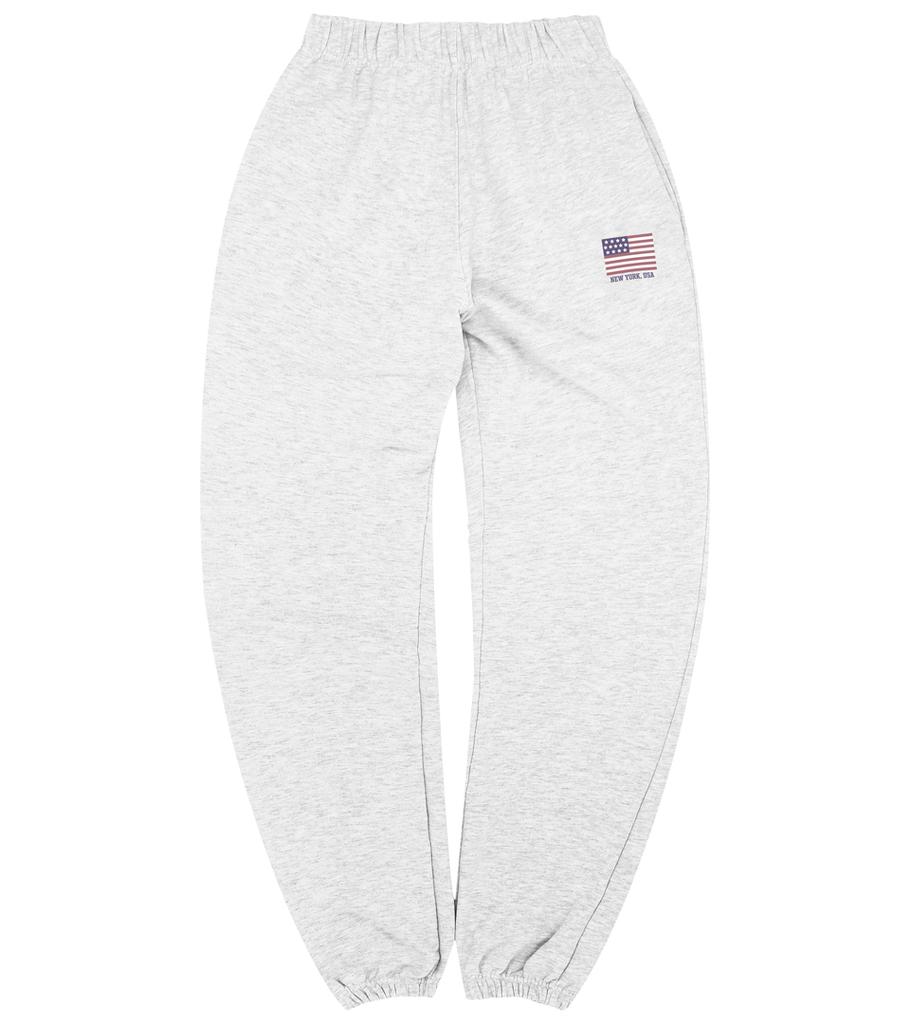 STAFFONLY Flag New York, Usa Sweatpants (Melange White)