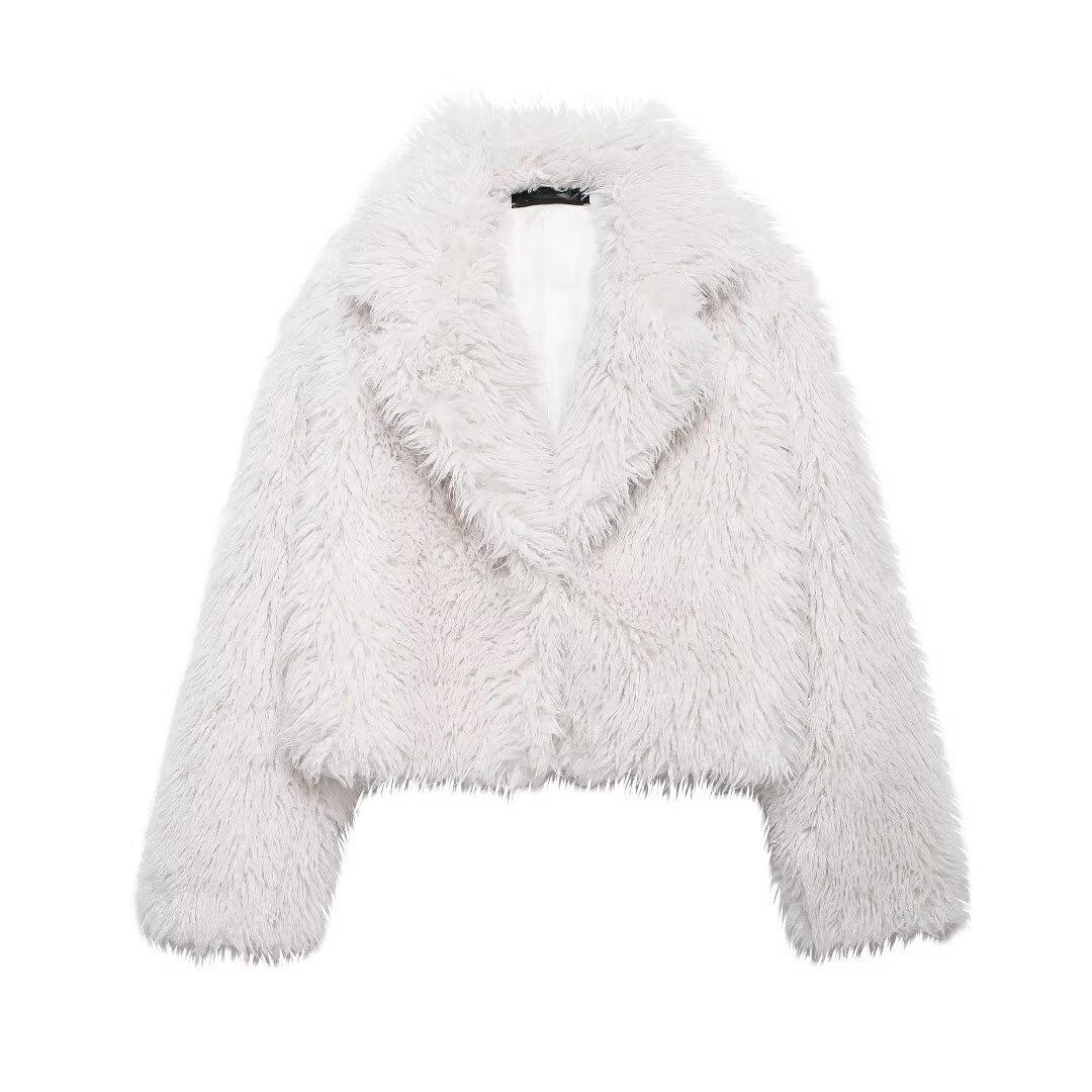 

Environmentally Friendly Faux Fur Short Jacket for Autumn and Winter L