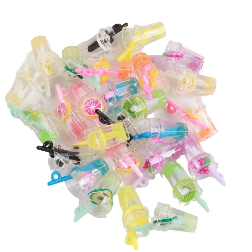 Luminous Mini Resin Drink Bottle DIY Miniature Milk Tea Cup Ornament 3D Food Toy