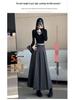 Elegant High-Waisted Gray Wool Pleated Skirt – Versatile Autumn/Winter Fashion for Women
