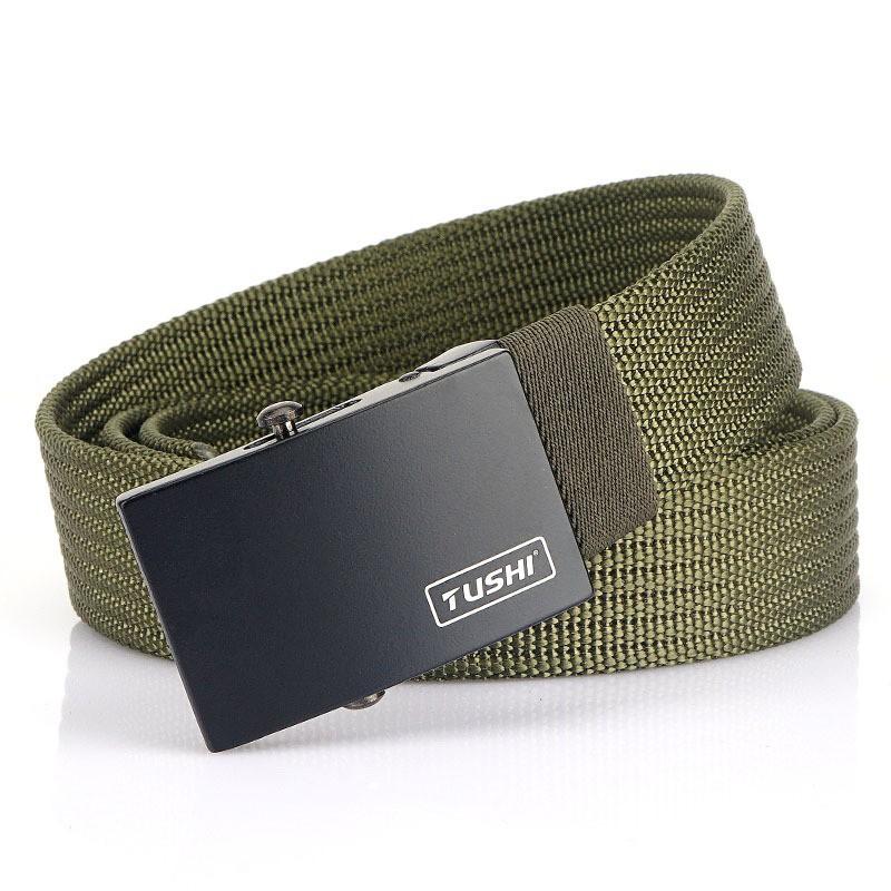 Trend Canvas Belt Male Young Students Automatic Buckle Casual Men's Pants All-match Nylon Knitted
