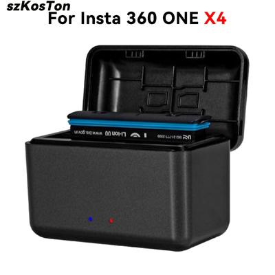 Dual Battery Charger for Insta360 X4 Action Camera Battery Fast Charger Hub Case Charging Station for Insta 360 X4 Accessories