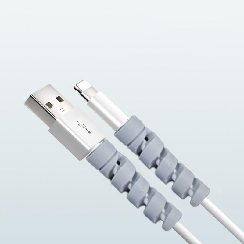 6 ks Chránič kabelu Silikonový Vinutí kabelu pro nabíjení Ochrana konců kabelů Kryt pro příslušenství k nabíjecímu kabelu USB pro iPhone