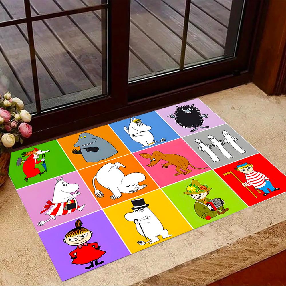 Tappeti Antiscivolo a Tema Avventura della Famiglia Moomin - Arredamento per la Casa in Poliestere, Adatti per Camere da Letto, Soggiorni, Ingressi, Studi e Decorazioni