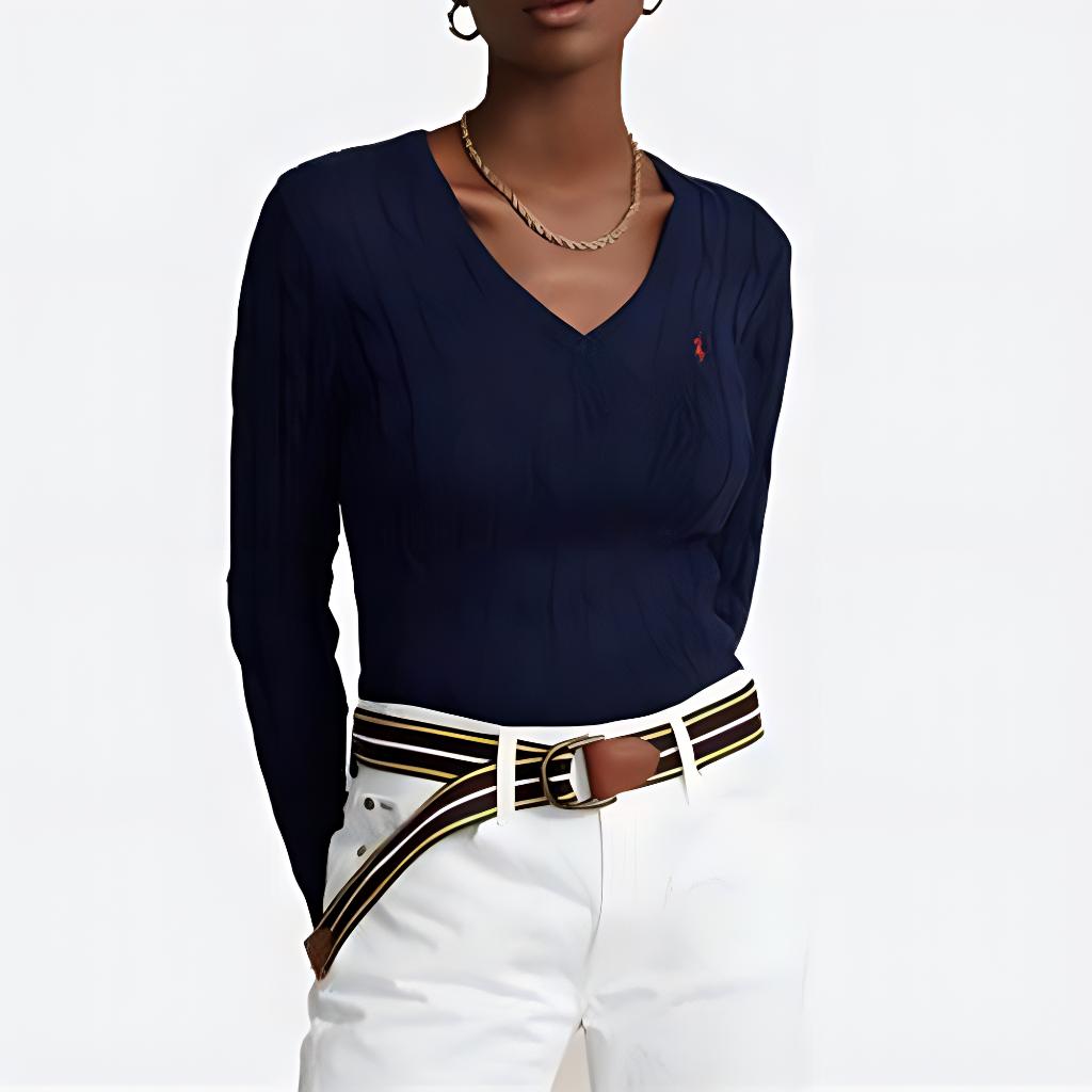 Polo Ralph Lauren Solid Slim Fit Sweater Women Sweater Blue 211580008-007