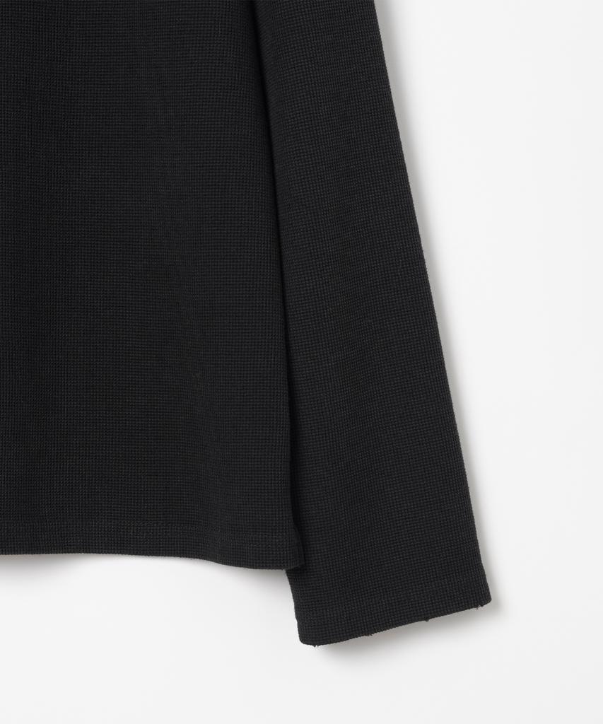 MILLO ARCHIVE Cradle Damaged Waffle Long Sleeve [Washed Black]