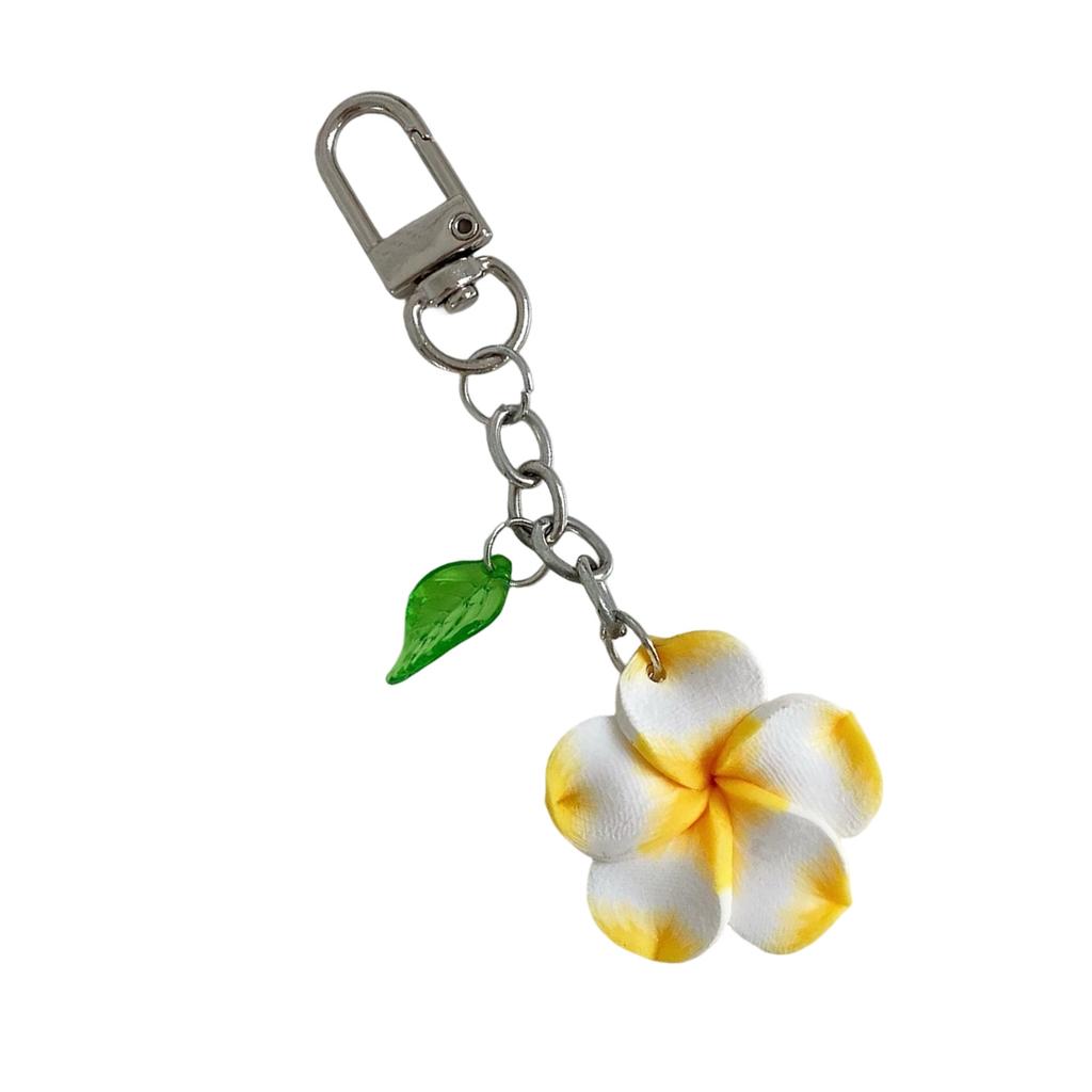 Cute Cartoon Egg Flower Keychain Lightweight Acrylic Summer Style Bag Charm For Women Girls Kids Durable Decorative Accessory
