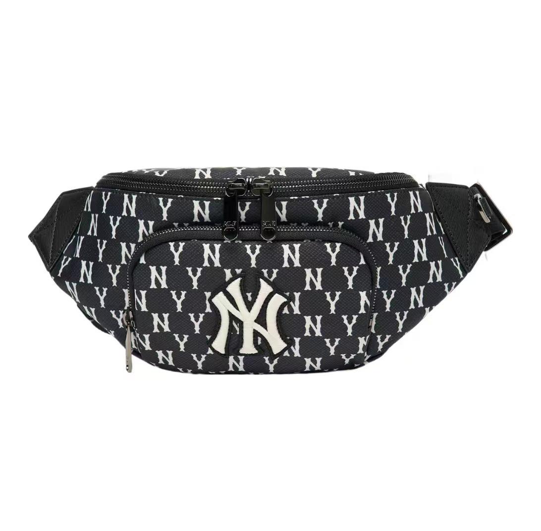 Корея MLB Yankees NY Монограммная вышивка Сумка через плечо поясная чёрный