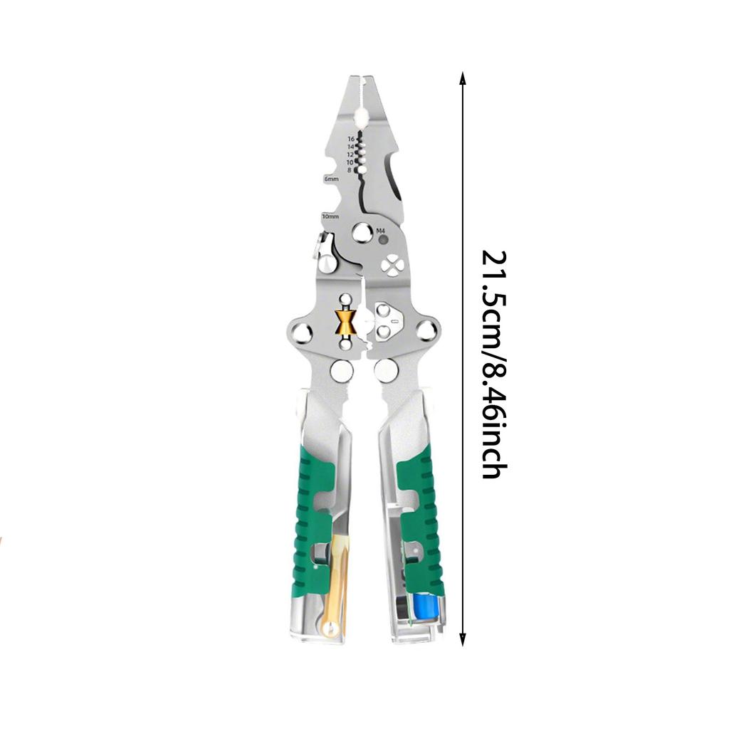 Foldalbe Wire Stripping Pliers Voltage Testing Cable Cutting Crimping Pliers Multifunctional Wire Stripper Electrician Pliers