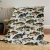 Fish Pattern Outdoor Flannel Blankets, Outdoor travel, Home Blankets, Fan Gifts,Suitable for All Seasons, Christmas Gifts. R1127063