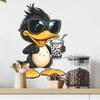Coole Schwarze Ente mit Sonnenbrille Wandaufkleber, Niedlich Abnehmbar Selbstklebend für Kinderzimmer & Wohnzimmer Dekoration