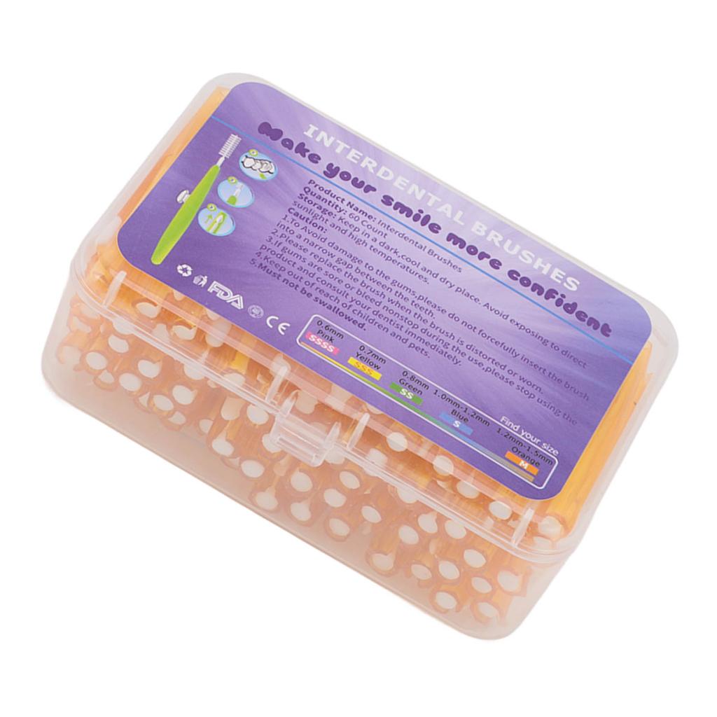 60 Pièces Brosse Interdentaire Pratique Mince Nettoyeur d'Appareil Dentaire avec Manche en PP pour Adultes Enfants