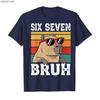 Six Seven Bruh Meme Funny Capybara Tshirt for Unisex Women Cotton T Shirts Short Sleeve